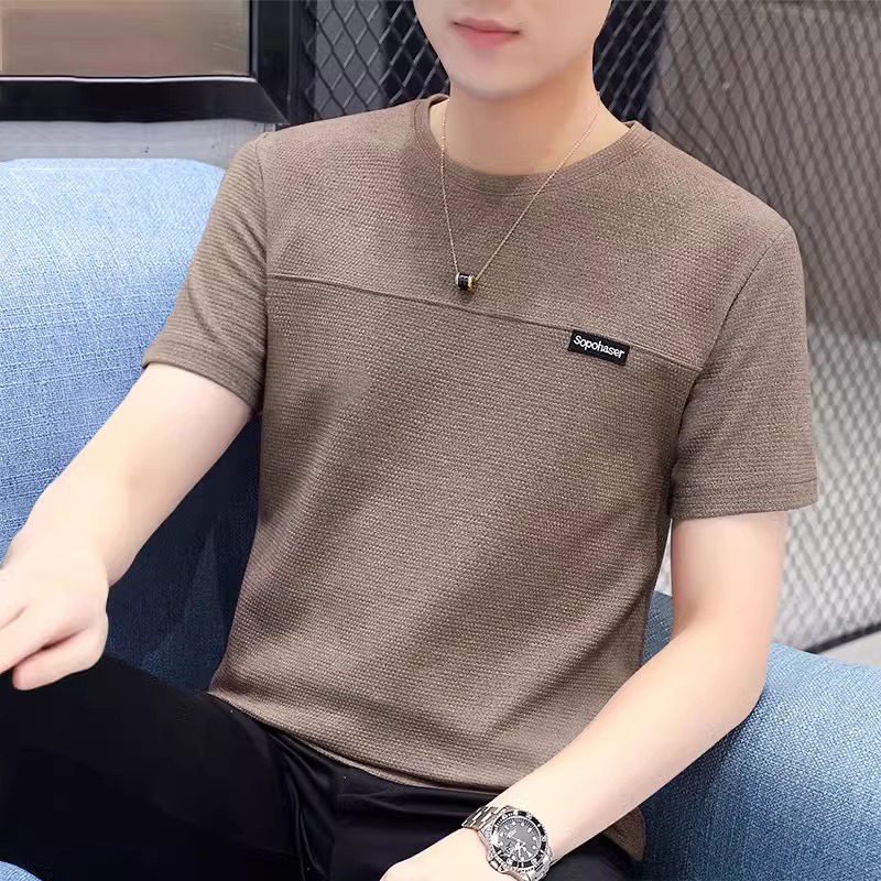 Cotton Short-Sleeve T-Shirt for Men, Summer 2026 New Style, Round Neck, High-Quality Half-Sleeve Top, Base Shirt, Men's Clothing t