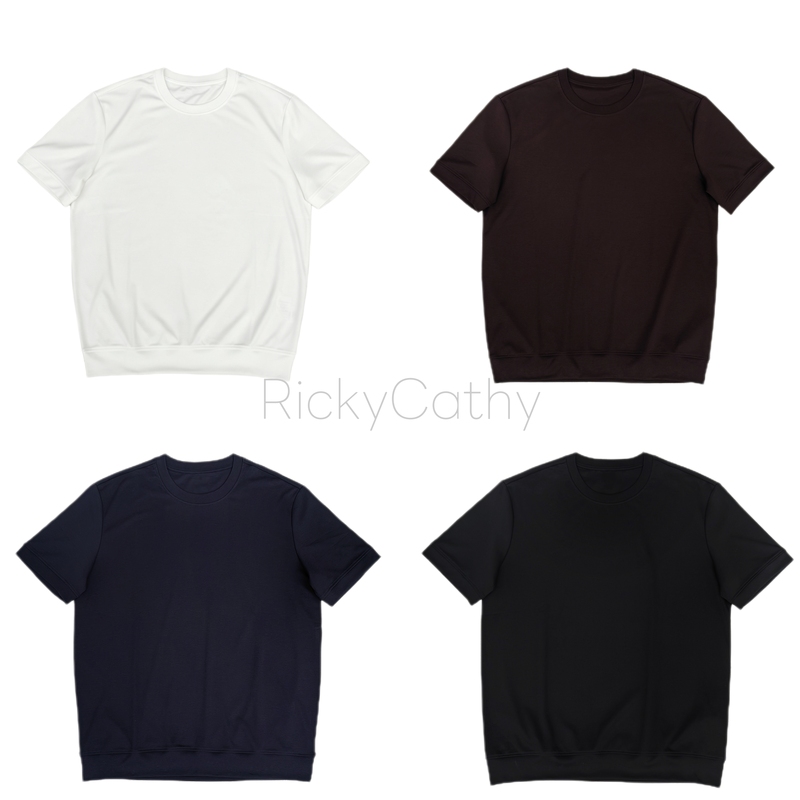 [Zhang Aimi] High-End Quality Men's Solid Color T-Shirt 2026 New Stylish Round Neck Short-Sleeve Business Casual Tee