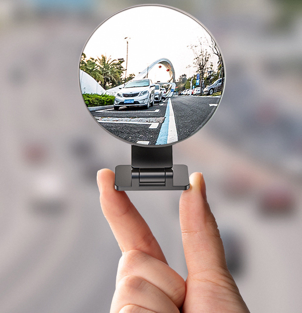 360 ° Wide-Angle Blind Spot-Free Tricycle Rearview Mirror, Suction Cup Type Convex Reversing Mirror, Large Field of View Reflector, Universal