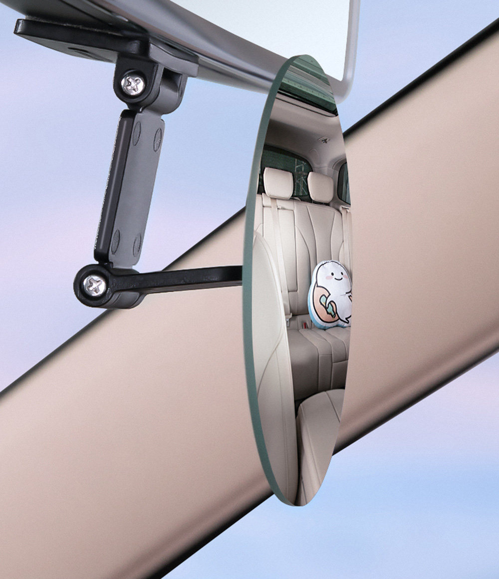 360 ° Wide-Angle Blind Spot-Free Tricycle Rearview Mirror, Suction Cup Type Convex Reversing Mirror, Large Field of View Reflector, Universal
