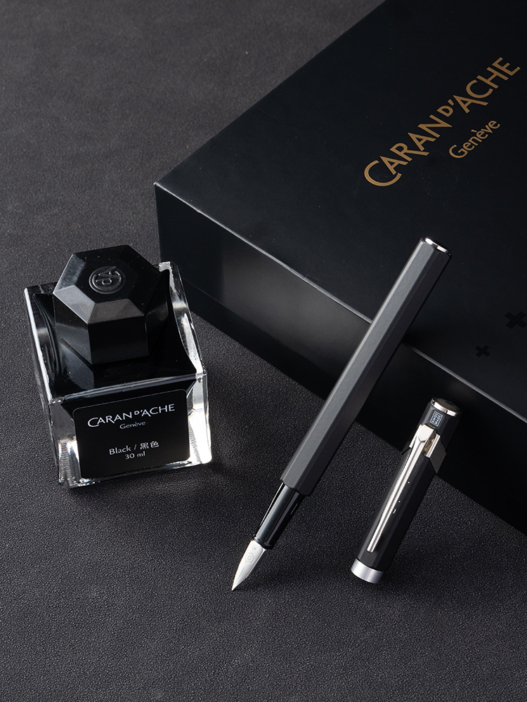 Caran D'Ache Kailandi Kada Swiss Imported 849 Fountain Pen Ink Gift Set, Fountain Pen for Students, Business Use, High-End Gift for Men and Women, High-Value Gift for Adults, Calligraphy Practice, High-End