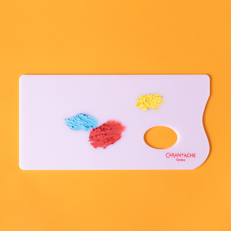 Caran D'Ache Swiss Carda Paint Palette Art Supplies Painting Palette Large Gouache Acrylic Oil Painting Palette Plastic Easy to Clean Color Palette for Art Students