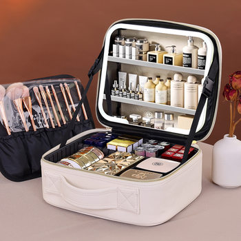 Japanese quality high-quality large capacity makeup box with mirror travel portable multi-functional partition storage makeup