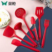 Double-gun silicone shovel non-stick pot special high temperature cooking shovel household pot shovel frying shovel soup spoon kitchen utensils set