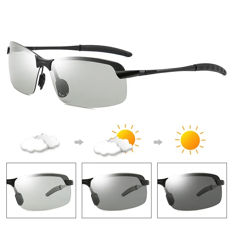 High-end fishing night vision driving special mens sunglasses day and night polarized color changing sunglasses for male drivers