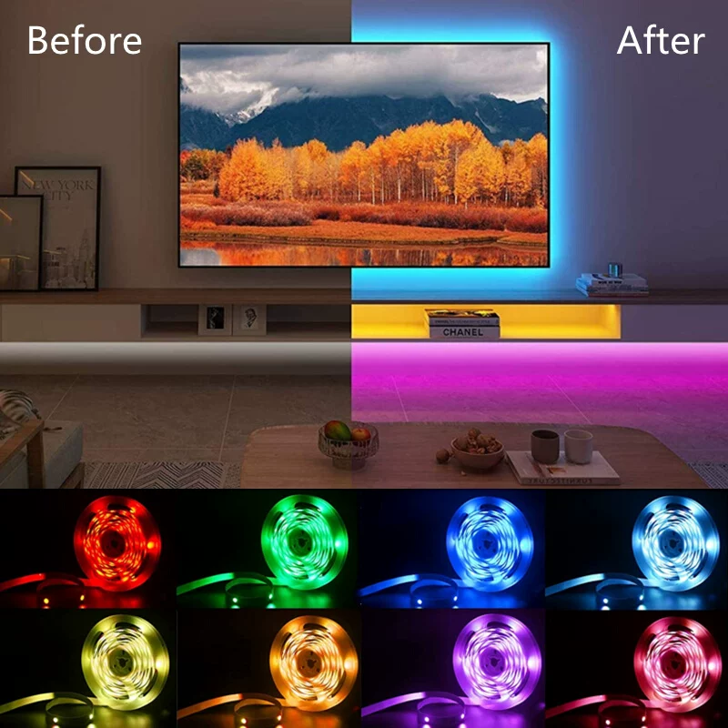 LED-лента гибкий светильник RGB 5050 Bluetooth пульт ДУ 3 клавиши