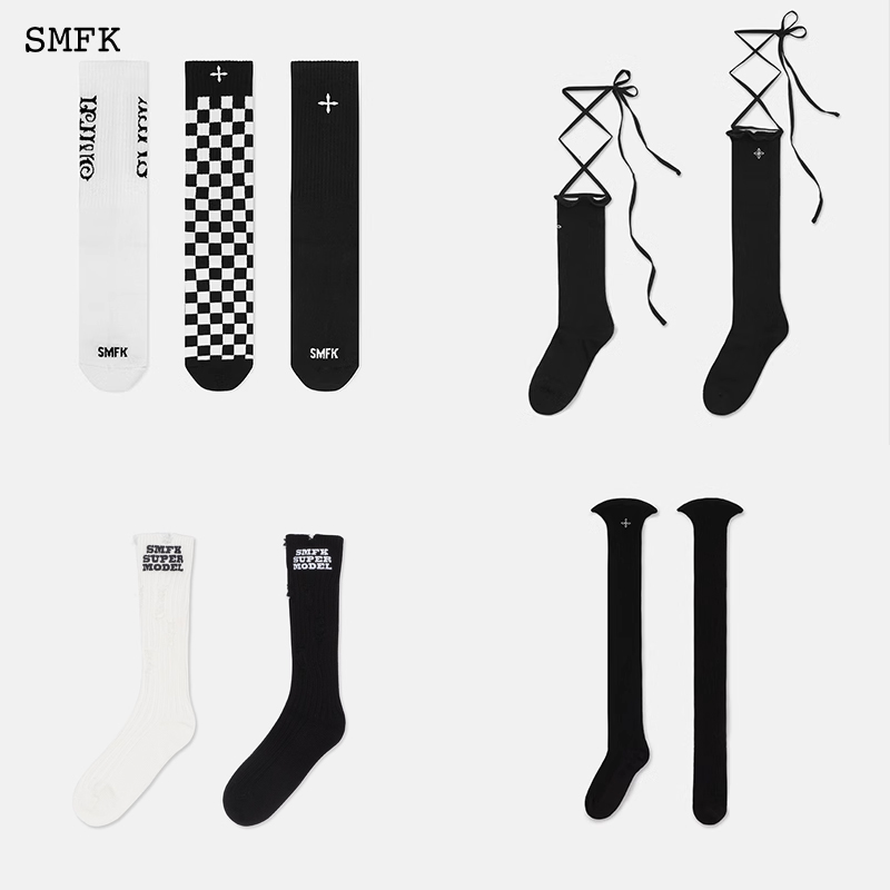 SMFK campus sports socks cotton quality embroidery Long Sox short socks over knee socks with pantyhose spicy girl (sock co-set) -Taobao