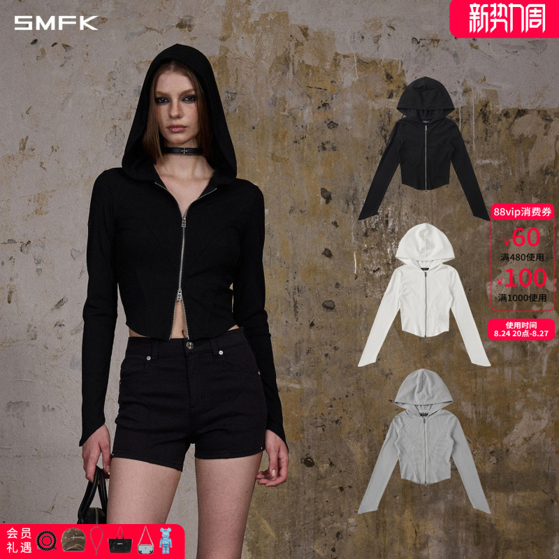 Smfk Fengshen Slim Fit Evening Hoodie Chv16B/W/Lg Modal Cotton Slim Fit Hooded Short Jacket Smfk Fengshen Slim Fit Evening Hoodie Chv16B/W/Lg Modal Cotton Slim Fit Hooded Short Jacket