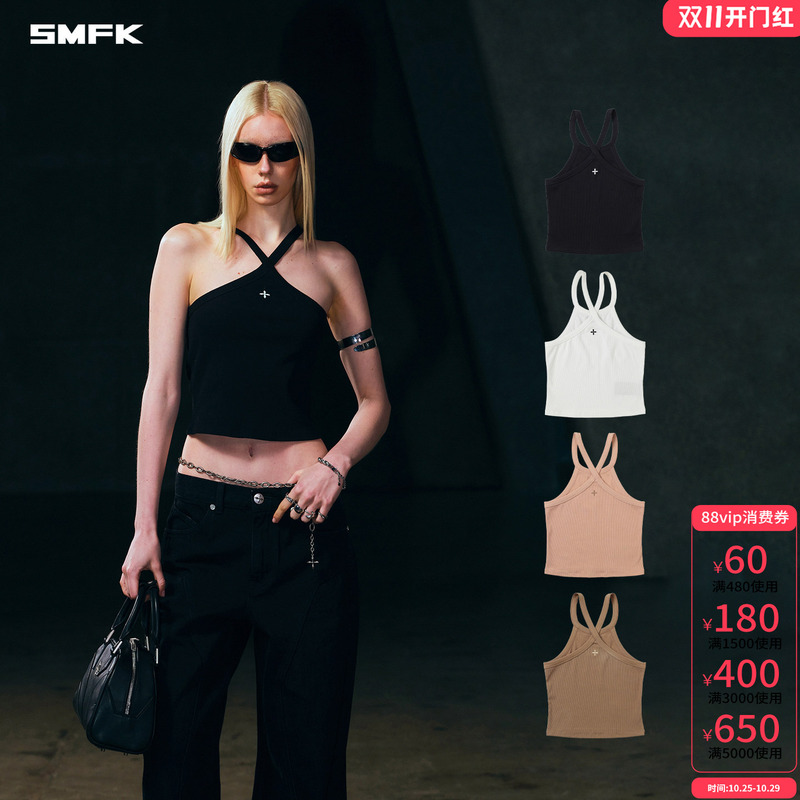 [Same Style as Nazha] Smfk Natural Balance X Cycle Sports Tank Top Sptk12B/W Versatile Vest Top