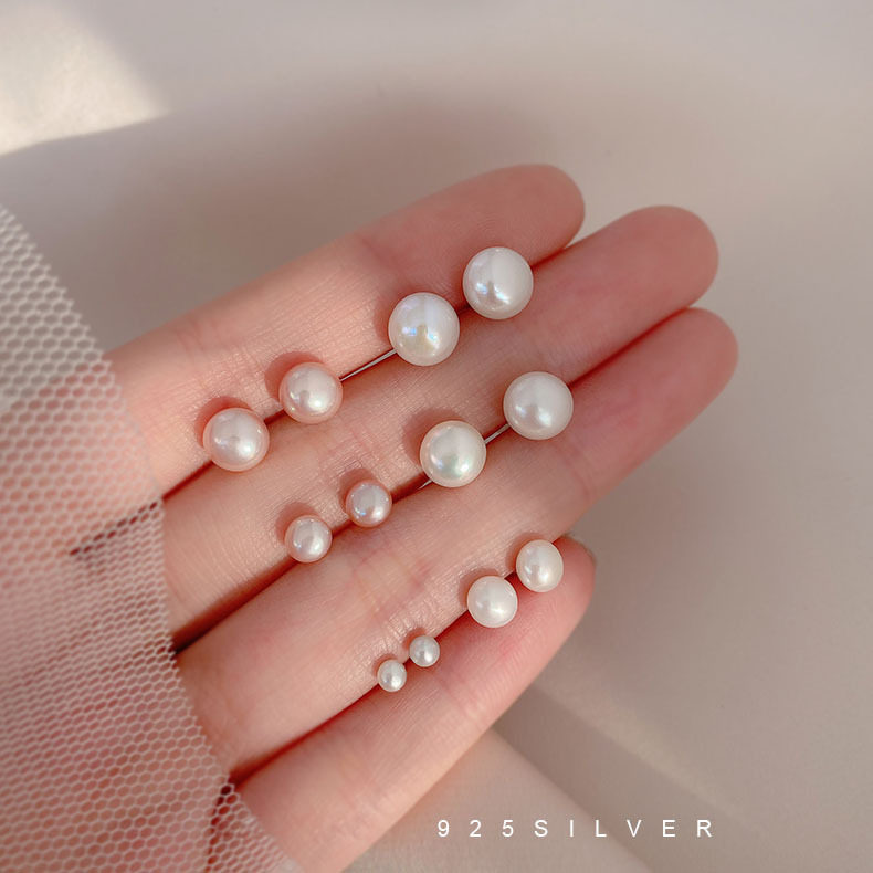 Outlets discount store to pick up 18K gold natural freshwater pearl ear nails outlets female accessories