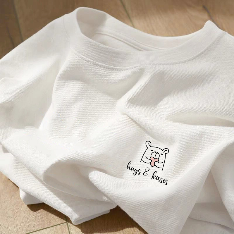100% Pure Cotton Heavyweight T-Shirt, Brand Outlet, Clearance Sale, Short-Sleeved Unisex Summer Loose Fit T-Shirt