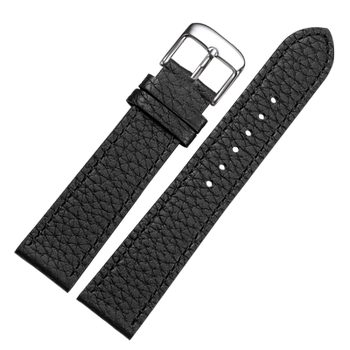 Soft watch strap genuine leather pin buckle butterfly buckle for men and women