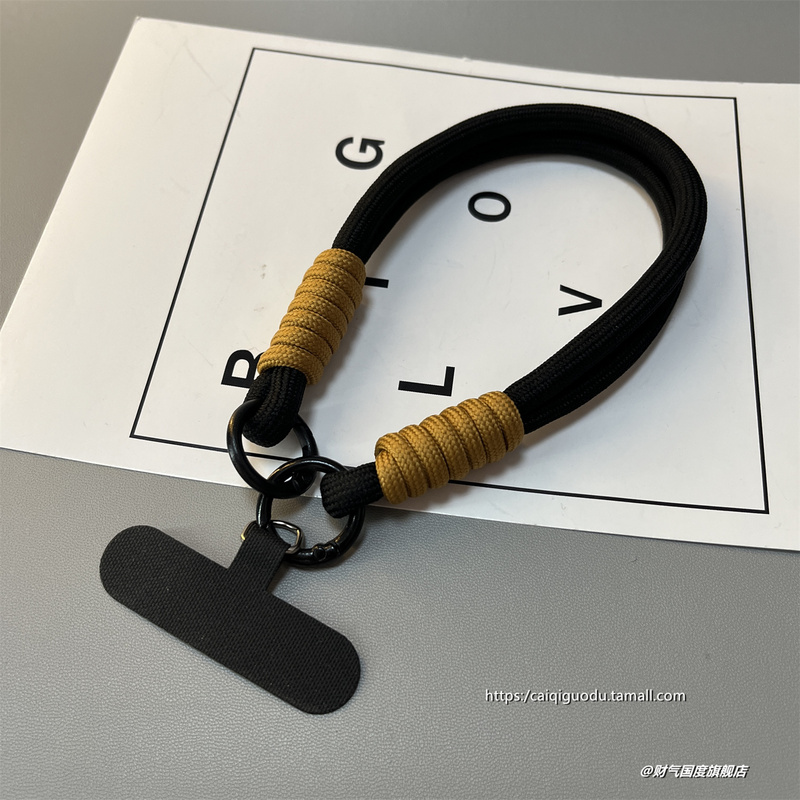 Color-Blocked Solid Color Wrist Strap Phone Case Bag Keychain Simple Versatile Durable Portable Anti-Loss for Women