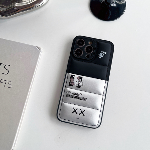 Silver — KAWS OFF WHITE Puffy Puffer Down Jacket 15, 14, 13, 12 iPhone Case