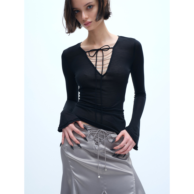 【Roomservice】Multi-Layered Chain Tie-Up Top