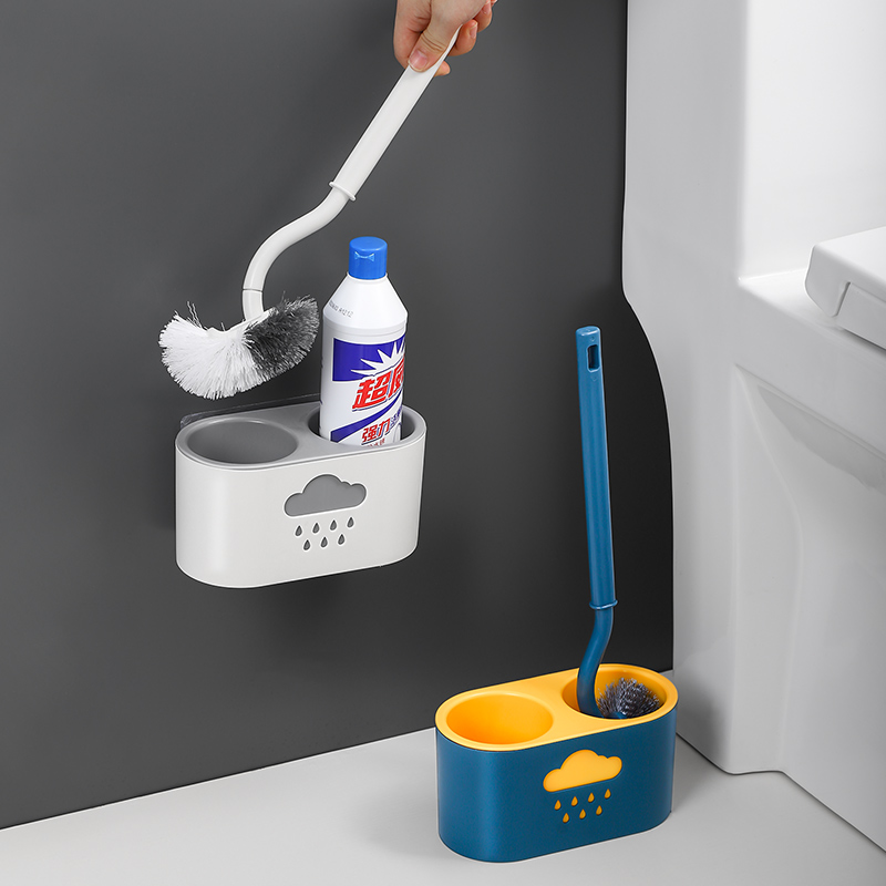 Toilet toilet brush household with dead angle wash toilet brush artifact wall hanging free punch belt base cleaning gap