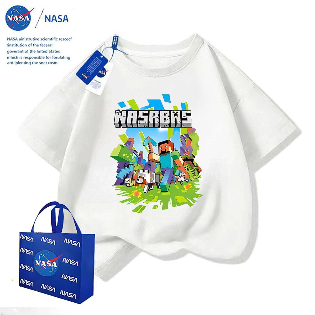 NASA联名我的世界夏季儿童短袖T恤时尚痞帅男童休闲运动半袖上衣 — 13