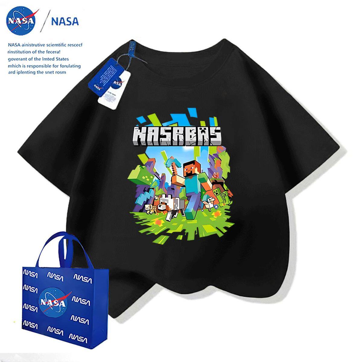 NASA联名我的世界夏季儿童短袖T恤时尚痞帅男童休闲运动半袖上衣 — 15