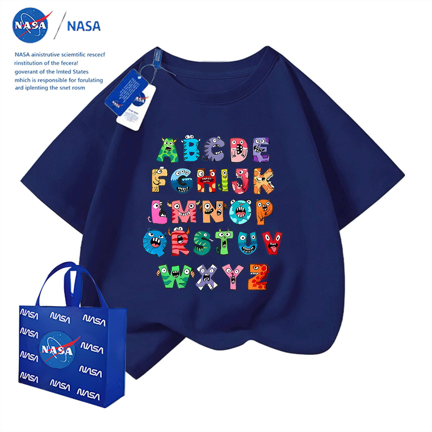 Модная футболка NASA, детская одежда с короткими рукавами, коллекция 2025 года, летние повседневные мужские и женские топы с короткими рукавами и надписью little monster