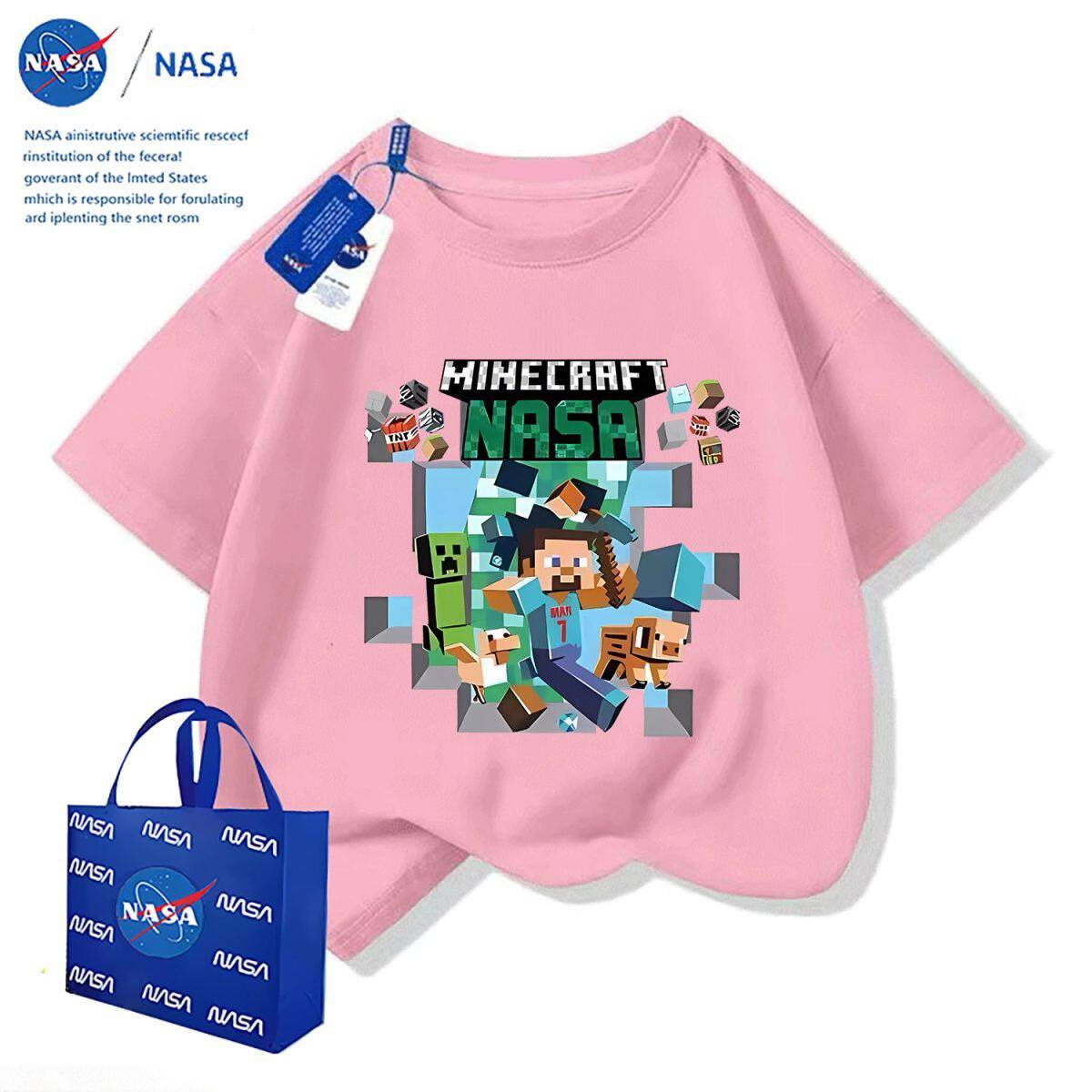 NASA联名我的世界夏季儿童短袖T恤时尚痞帅男童休闲运动半袖上衣 — 18