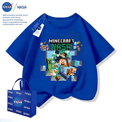 NASA Co-Branded My World Summer Kids Short-Sleeved T-shirt Fashion Handsome Boys Casual Sports Half Sleeve Tops — 6