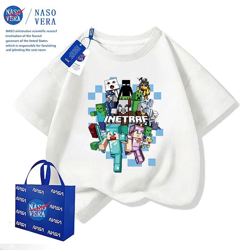 NASA Co-Branded My World Summer Kids Short-Sleeved T-shirt Fashion Handsome Boys Casual Sports Half Sleeve Tops — 25
