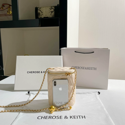CHEROSE&KEITH Сумка через плечо, сумка для телефона, из натуральной кожи, в стиле Шанель