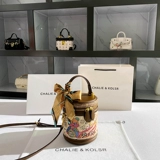 Гонконг Чали и Колср подлинный кожаный цвет цвет маленький мешок с цилиндром 2025 Новая модная рука