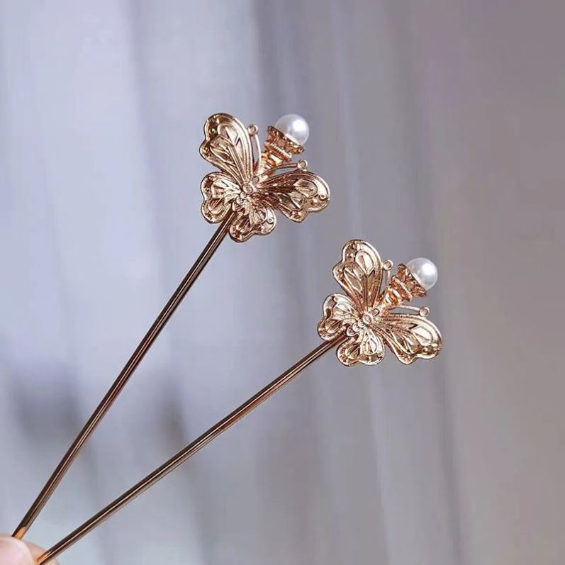 images 12:Tang Fengdun brilliantly led the decorative costume headdresser gold ring carved flower leaves ancient hairpin hairpin fabric hairpin set