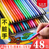 Mappede Plastic Crayon No Dirty Hand Oil Painting Stick 24 Color Children Baby Triangle Dazzle Colored Paint Brush Madpei Suit Safety Non-toxic Nursery Not Stick To Washable Colored Pen Sap Pen