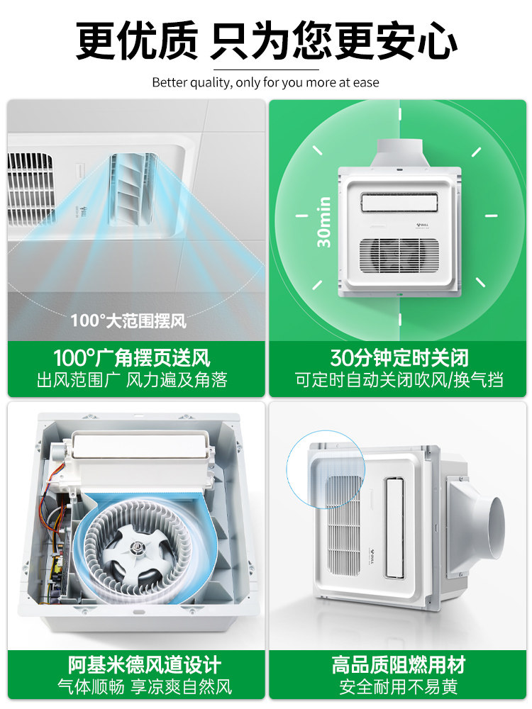 Bull Remote Control Cooling Fan for Kitchen, Embedded Cooling Fan for Bathroom, Integrated Ceiling Fan and Ventilation 2-in-1