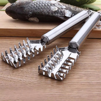 Fish scale scraper artifact multi-functional stainless steel household scale remover fish killing tool kitchen supplies scale remover brush