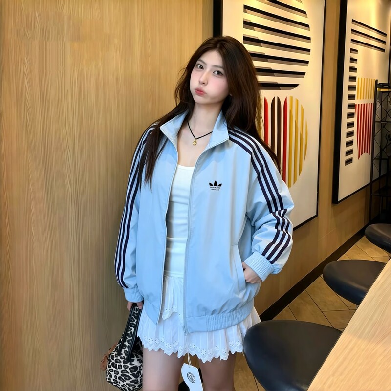 Sports Clover Jacket for Women, 2026 Autumn New Trendy Style, Petite Girls' Cardigan, Three-Stripe Jacket for Men