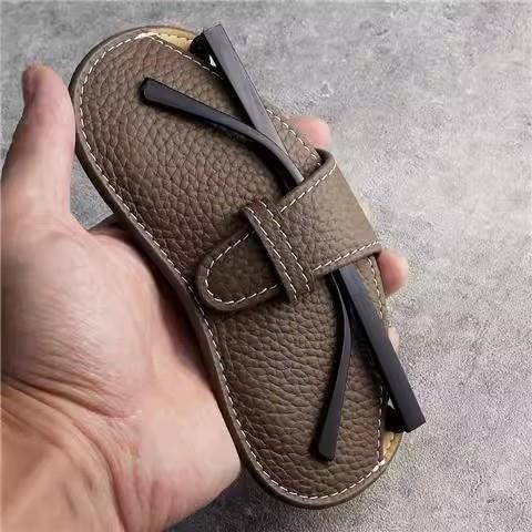 Casual ins Glasses Case, Portable Sunglasses Storage Bag, Genuine Leather Texture, Anti-Pressure Myopia Glasses Bag, Protective Bag