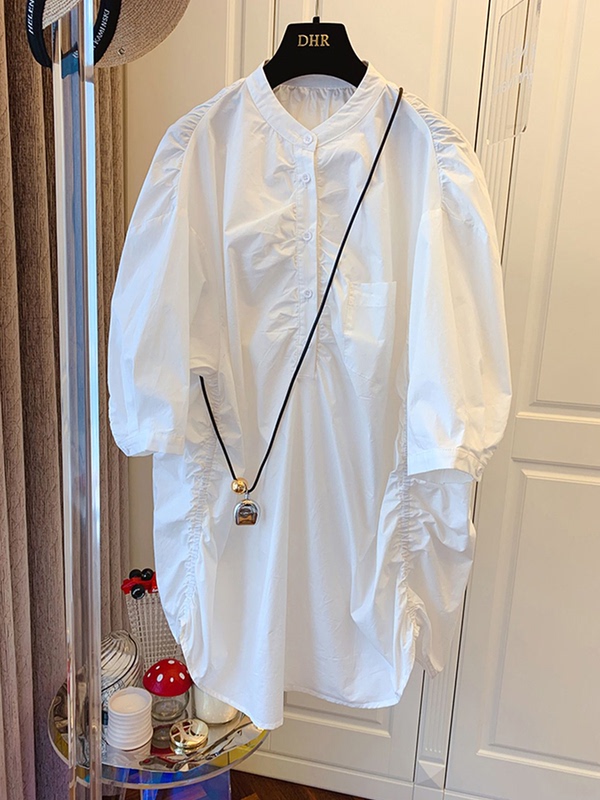 Extra Large Size 150kg Lazy Style Chic Loose Short-Sleeved Shirt for Women Plus Size Casual Mid-Length V Neck Shirt Top Extra Large Size 150kg Lazy Style Chic Loose Short-Sleeved Shirt for Women Plus Size Casual Mid-Length V Neck Shirt Top