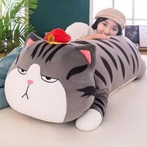 Woolen toy My real cat ten thousand Sleeping paparazza black strip Pillow Bed Big Doll for boys and girls Childrens pillows