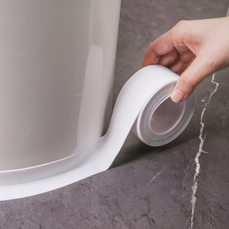 White toilet welt strip toilet bottom edge beautification decorative gap glue toilet beauty seam sticker waterproof sticker anti-mildew