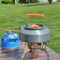 Outdoor portable teapot coffee pot camping fishing self-driving barbecue boiling kettle 1 6L anti-scalding kettle lid