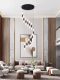 Light Luxury Creative Staircase Long Pendant Light, Duplex Loft Light, Modern Minimalist Rotating Villa Apartment High-Ceiling Living Room Main Light