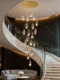 Staircase Light Long Chandelier Crystal Light Luxury Designer Villa Lobby Open-Air Spiral Staircase Loft Apartment Chandelier