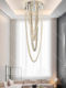 Luxury Crystal Chandelier for Duplex Living Room, Loft Modern Art Chandelier, Long Strip Light for Staircase, Light Luxury Style