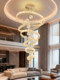 Villa duplex building large chandelier living room light loft staircase light luxury crystal lamp building middle floor hotel lobby