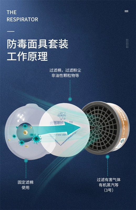 Mặt nạ phòng độc phun sơn hóa chất đặc biệt khí độc chống khói chống độc bảo vệ đường hô hấp bụi mặt nạ toàn mặt mặt nạ phòng độc khí co