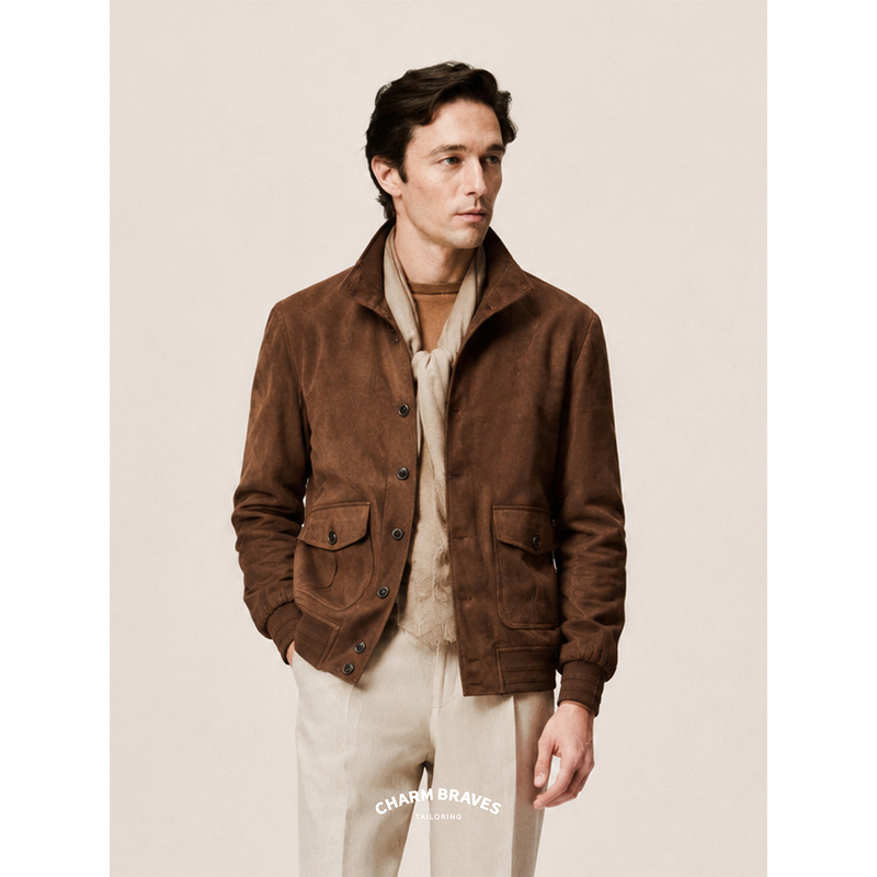 Charm Braves Japanese Technology Suede A1 Jacket Lightweight Pilot Short Jacket Coat Autumn and Winter Jacket Charm Braves Japanese Technology Suede A1 Jacket Lightweight Pilot Short Jacket Coat Autumn and Winter Jacket