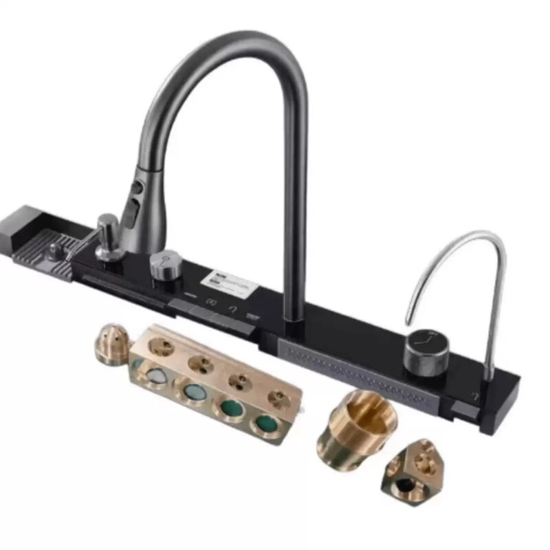 All-Copper Waterway Whale Waterfall High-Quality One-To-One Configuration Whale Raindance Waterfall Pull-Out Hot and Cold Water Faucet
