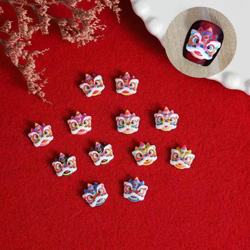 New Year's New Cartoon 3D Cute Lion Dance DIY Nail Art Decorations Chinese Style Nail Ornaments New Year's New Cartoon 3D Cute Lion Dance DIY Nail Art Decorations Chinese Style Nail Ornaments