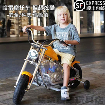 Harley childrens electric motorcycle childrens electric car 6 to large three-wheel charging toy stroller Baofeng motorcycle