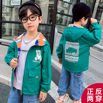Childrens clothes boy Spring autumn season jacket 2022 new foreign air Two sides wearing Korean version casual jacket boy handsome gas wave