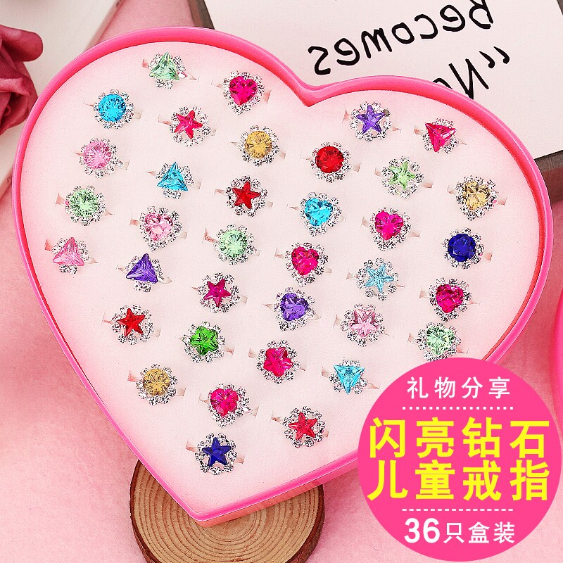 Box 2345 Year Old Ring Circle Gift Toys Kids Cute Children's Ring Fashion Rabbit Princess Girl Jewelry