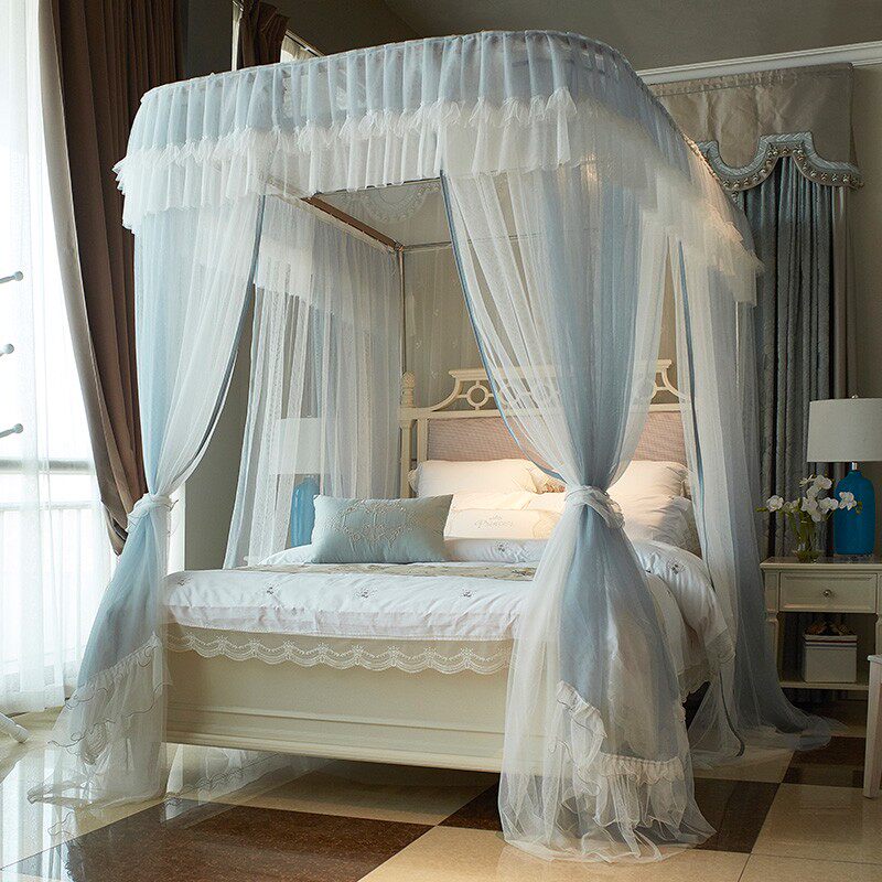 He she loves 2022 new high-end mosquito nets for home summer ground floor 1 8u type rail princess wind encryption thickened belt